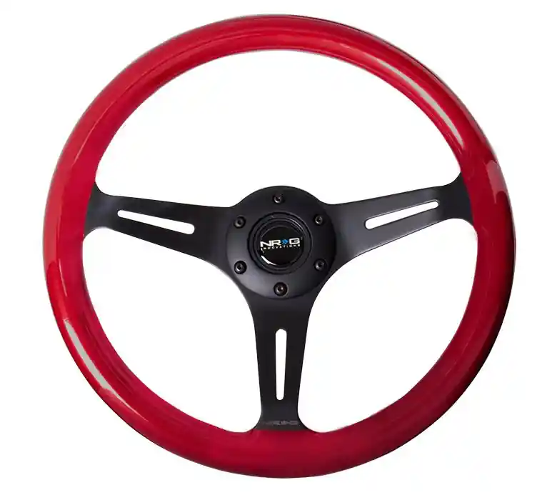 NRG Red Wood Steering Wheel w/ Black Center (NRGST-015BK-RD)
