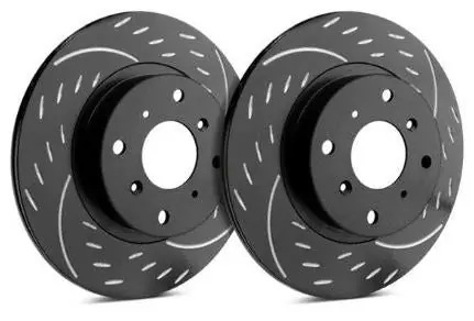 SP Diamond Slot Rotors with ZRC Coating | Front Pair | Mitsubishi Evo X