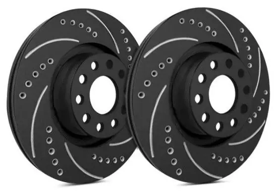 SP Performance Drilled And Slotted Rotors with ZRC Coating | Rear Pair | Mitsubishi Evo X