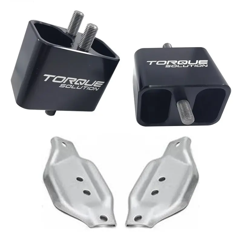 Torque Solution Solid Billet Engine Mounts with Mount Plates (Multiple Subaru Fitments) (TQSTS-SU-200SB-PL)