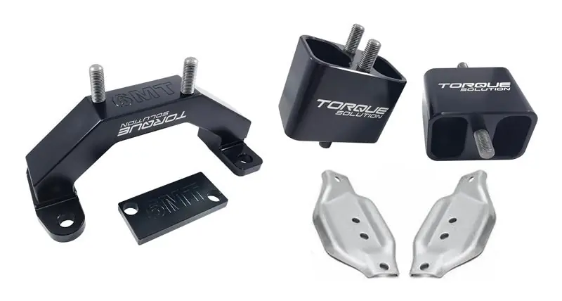Torque Solution Solid Billet Engine/Transmission Mounts w/Mount Plates (02-14 Subaru WRX) (TQSTS-SU-250SB-PL)