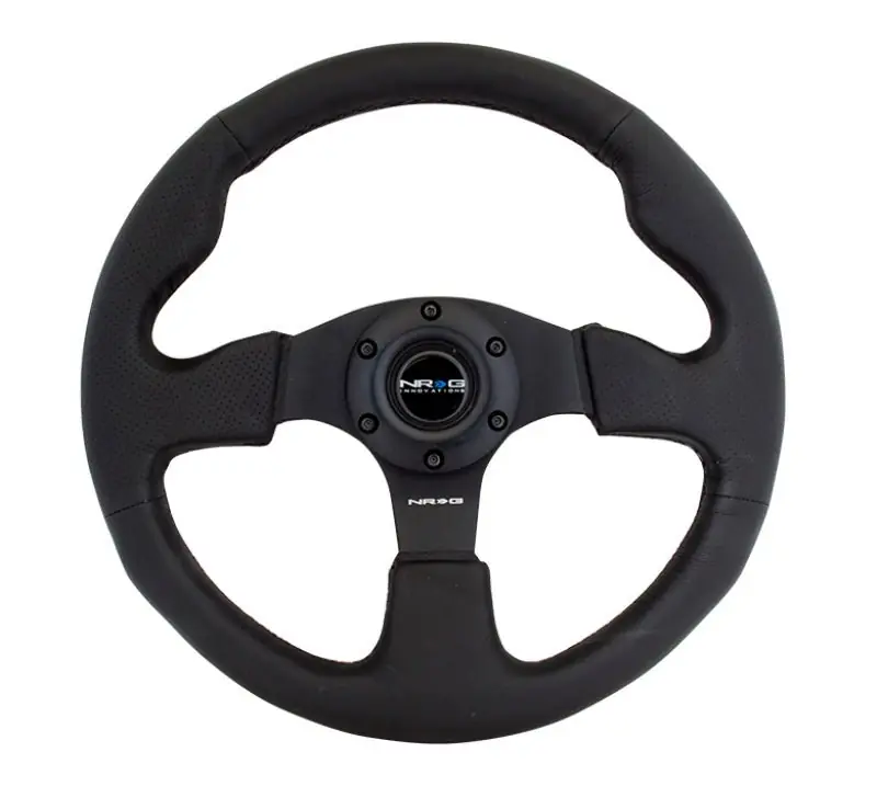 NRG 320mm Sport Leather Steering Wheel w/ Red Stitching (NRGRST-012R)