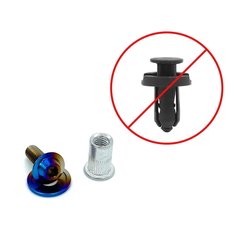 JDC Titanium Plastic Pop-clip Replacement Hardware (M6x1.0)