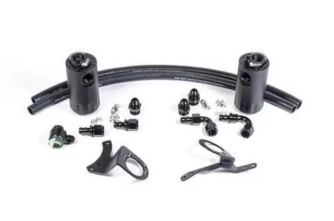 Radium Dual Oil Catch Can Kit (15+ Ford Mustang GT) (RAD20-0325-FL)