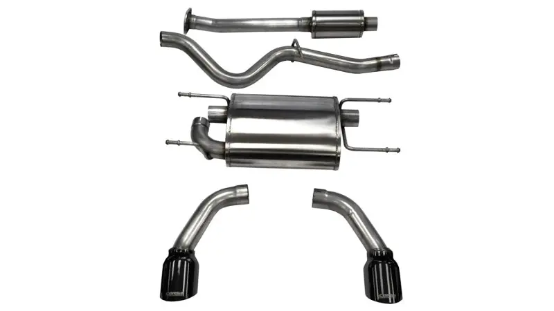 Corsa Black Tip Sport Cat-Back Exhaust | 13-21 FRS/BRZ/86 (COR14864BLK)