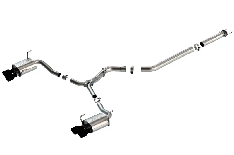Borla 3in S-Type Catback Exhaust - 2.5in Black Chrome Tips (15-19 Subaru WRX/STI) (BOR140595CB)