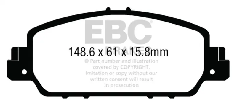 EBC 13+ Honda Accord Coupe 2.4 EX Ultimax2 Front Brake Pads (EBCUD1654)