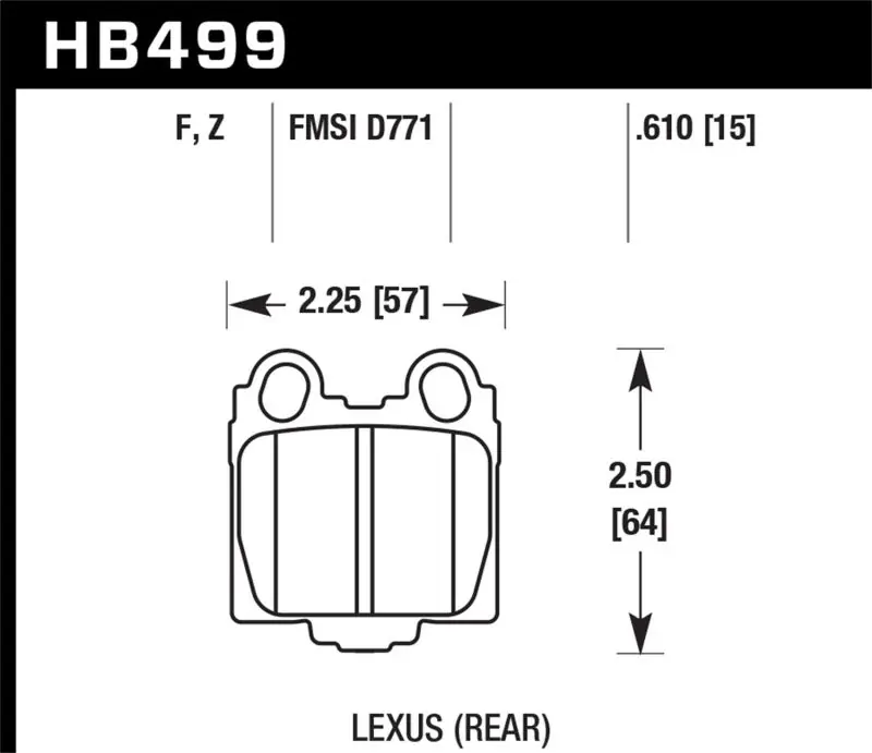 Hawk 00-05 Lexus IS300 HPS Street Rear Brake Pads (HAWKHB499F.610)