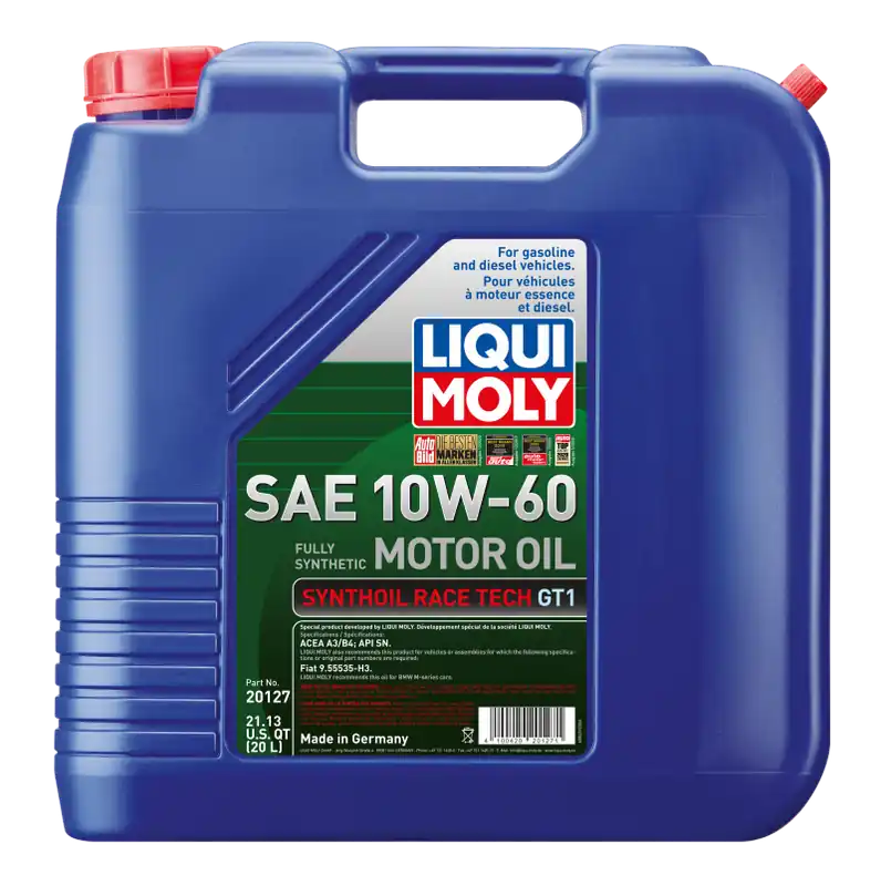 LIQUI MOLY 20L Synthoil Race Tech GT1 Motor Oil SAE 10W60 (LQM20127)