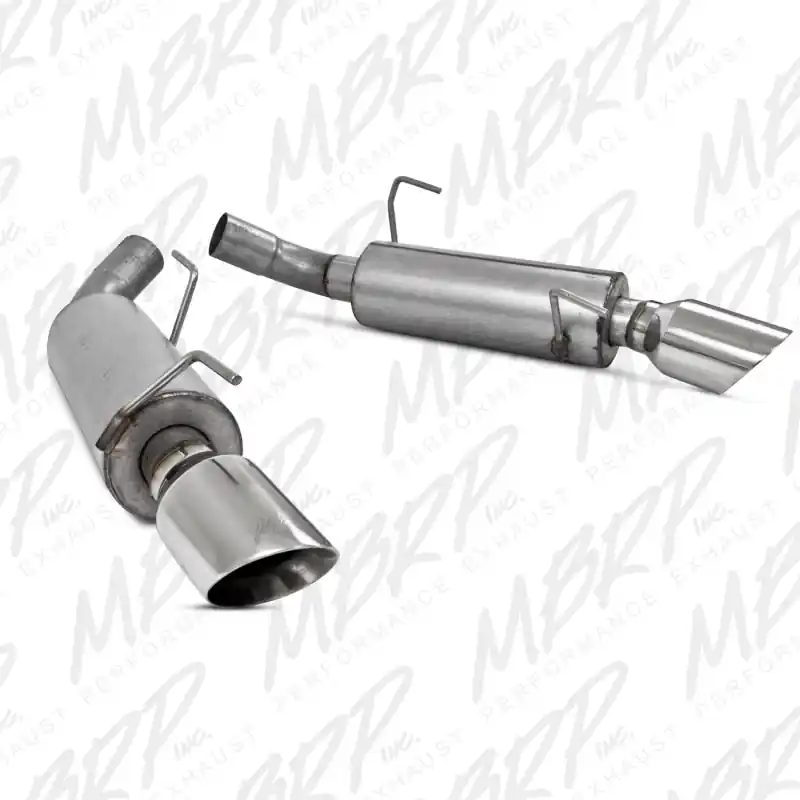 MBRP 05-10 Ford Mustang GT 5.0/Shelby GT500 Dual Mufflers Axle Back Split Rear AL (MBRPS7200AL)
