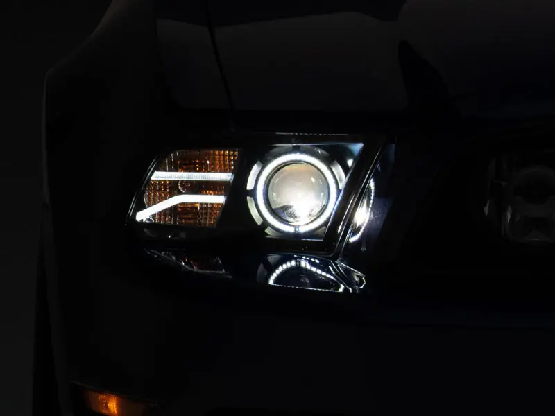 Raxiom 13-14 Ford Mustang LED Halo Projector Headlights- Black Housing (Clear Lens) (RAX408997)