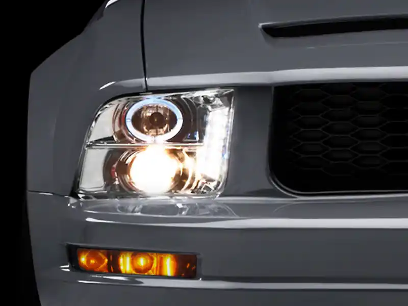 Raxiom 05-09 Ford Mustang Excluding GT500 LED Halo Projector Headlights- Chrome Housing (Clear Lens) (RAX49006)