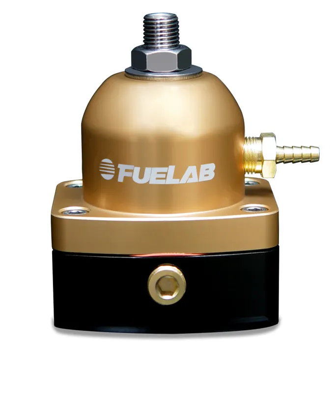 Fuelab 535 EFI Adjustable Mini FPR 25-90 PSI (2) -6AN In (1) -6AN Return - Gold (FLB53501-5)