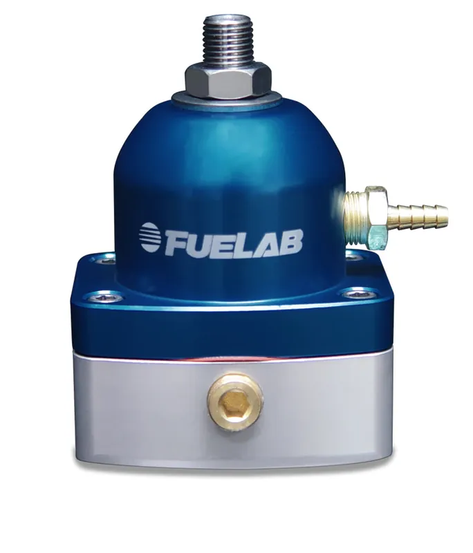 Fuelab 545 EFI Adjustable Mini FPR In-Line 90-125 PSI (1) -6AN In (1) -6AN Return - Blue (FLB54502-3-G)