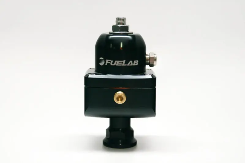 Fuelab 555 High Pressure Adjustable FPR Blocking 25-65 PSI (1) -8AN In (2) -8AN Out - Black (FLB55504-1)