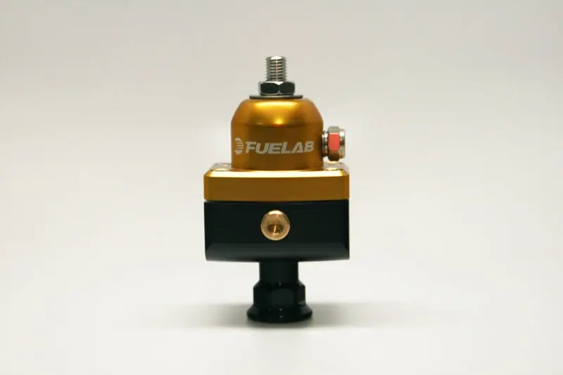 Fuelab 575 Carb Adjustable Mini FPR Blocking 4-12 PSI (1) -6AN In (2) -6AN Out - Gold (FLB57501-5)