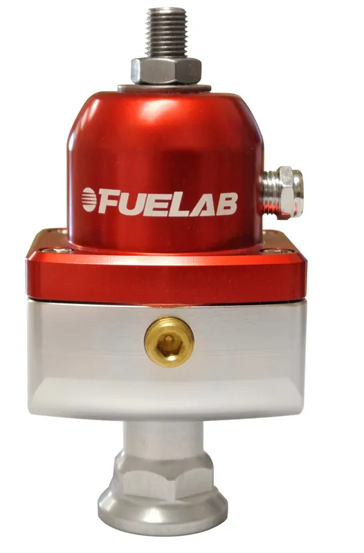 Fuelab 575 Carb Adjustable Mini FPR Blocking 10-25 PSI (1) -6AN In (2) -6AN Out - Red (FLB57503-2)