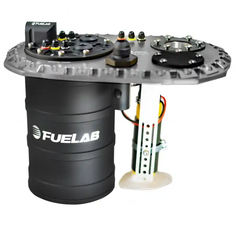 Fuelab Quick Service Surge Tank w/Bosch Lift Pump & Dual 500LPH Brushed Pumps w/Controller -Titanium (FLB62712-3)