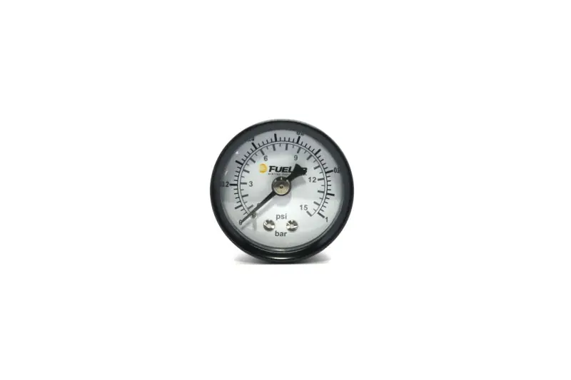 Fuelab 1.5in Carb Fuel Pressure Gauge - Range 0-15 PSI (Dual Bar/PSI Scale) (FLB71512)