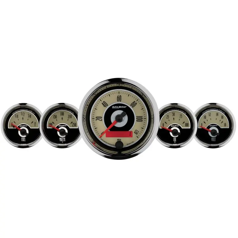 AutoMeter Gauge Kit 5 Pc. 3-3/8in. & 2-1/16in. Elec. Speedometer Cruiser (ATM1101)