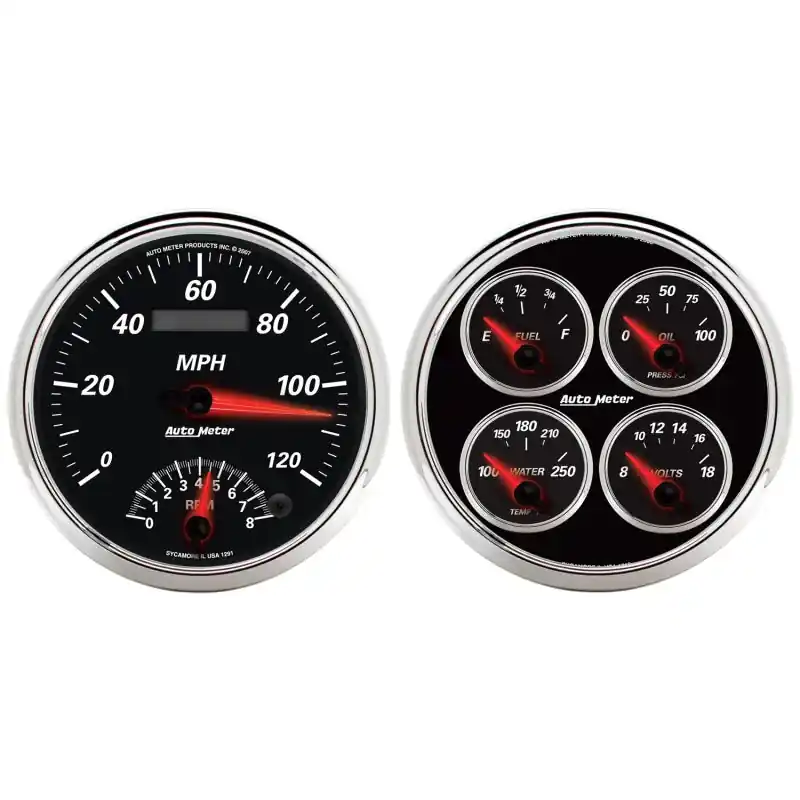 Autometer 5inch Kit Box - Tach Speedo Combo / Oil Pressure / Water Temp / Volt / Fuel Level (ATM1204)