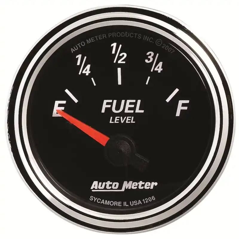 Autometer Designer Black II 52mm 240 Ohm Empty/33 Ohm Full Fuel Level Gauge (ATM1206)