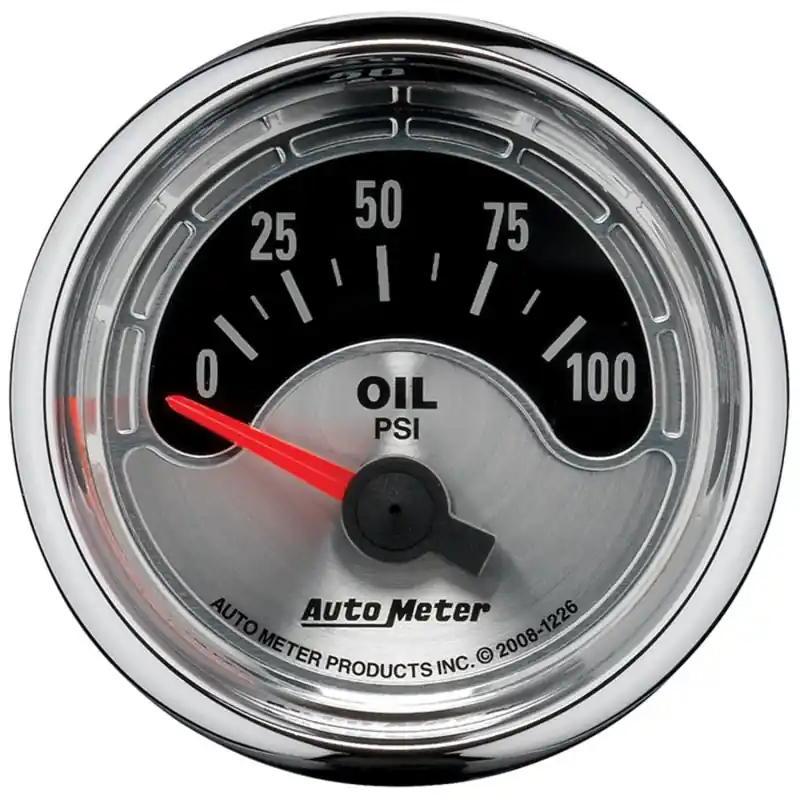 Autometer American Muscle 52mm Short Sweep Electric 100PSI Oil Pressure Gauge (ATM1226)