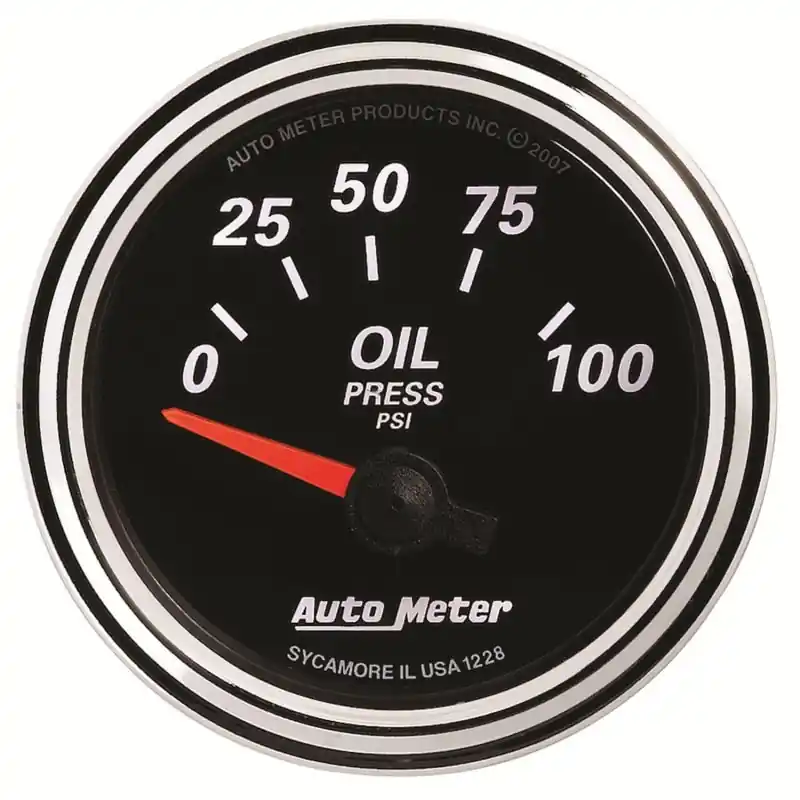 Autometer Designer Black II 52mm 100 PSI Oil Pressure Gauge (ATM1228)