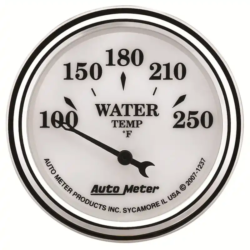AutoMeter Gauge Water Temp 2-1/16in. 250 Deg. F Elec Old Tyme White II (ATM1237)