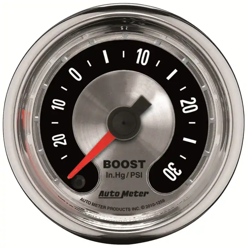 Autometer American Muscle 52mm Full Sweep Electric 30 In Hg.-Vac/30PSI Boost Vacuum Gauge (ATM1259)