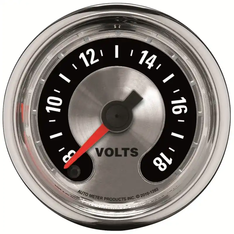 Autometer American Muscle 52mm Full Sweep Electric 8-18 Volts Voltmeter Gauge (ATM1282)