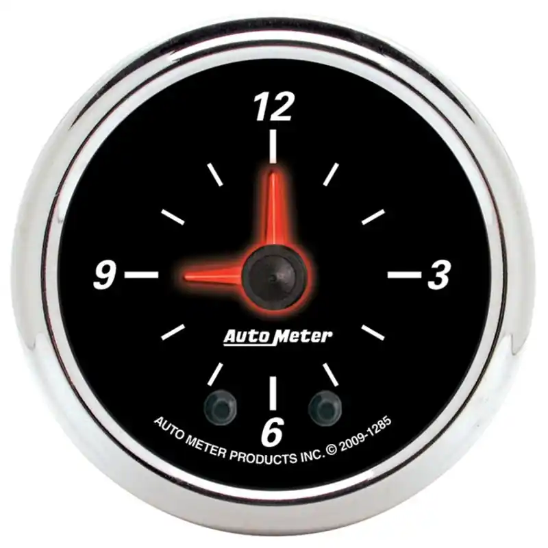 Autometer 52mm Full Sweep Electric 12 Hour Clock (Inc 10.5 ft Tubing or Wiring Harness) (ATM1285)