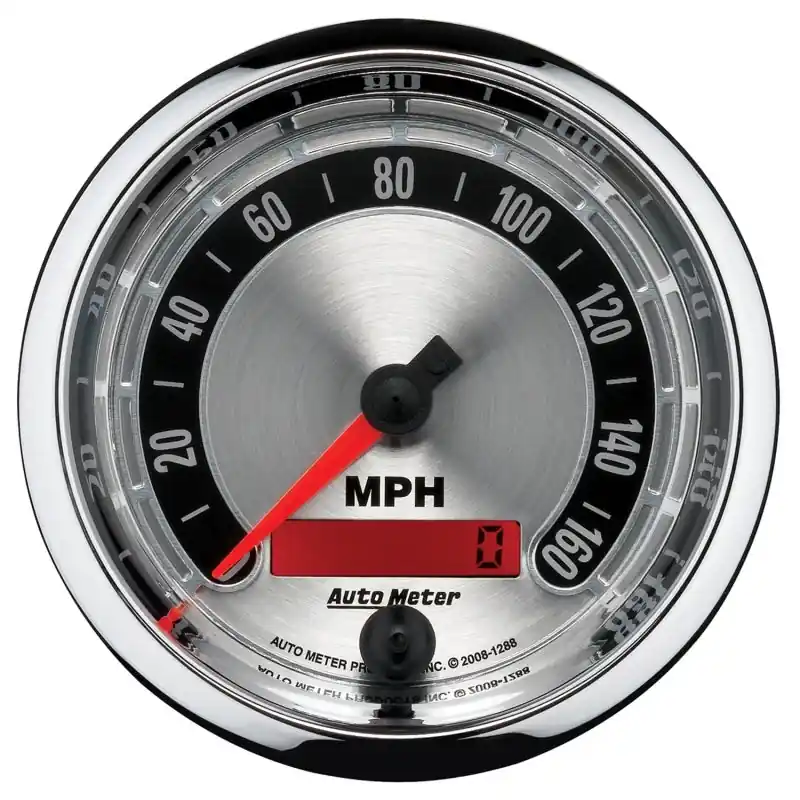 AutoMeter Gauge Speedometer 3-3/8in. 160MPH Elec. Programmable American Muscle (ATM1288)