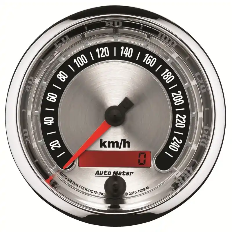 Autometer American Muscle 85.7mm Electric Programmable Metric 260kph Speedometer (ATM1288-M)