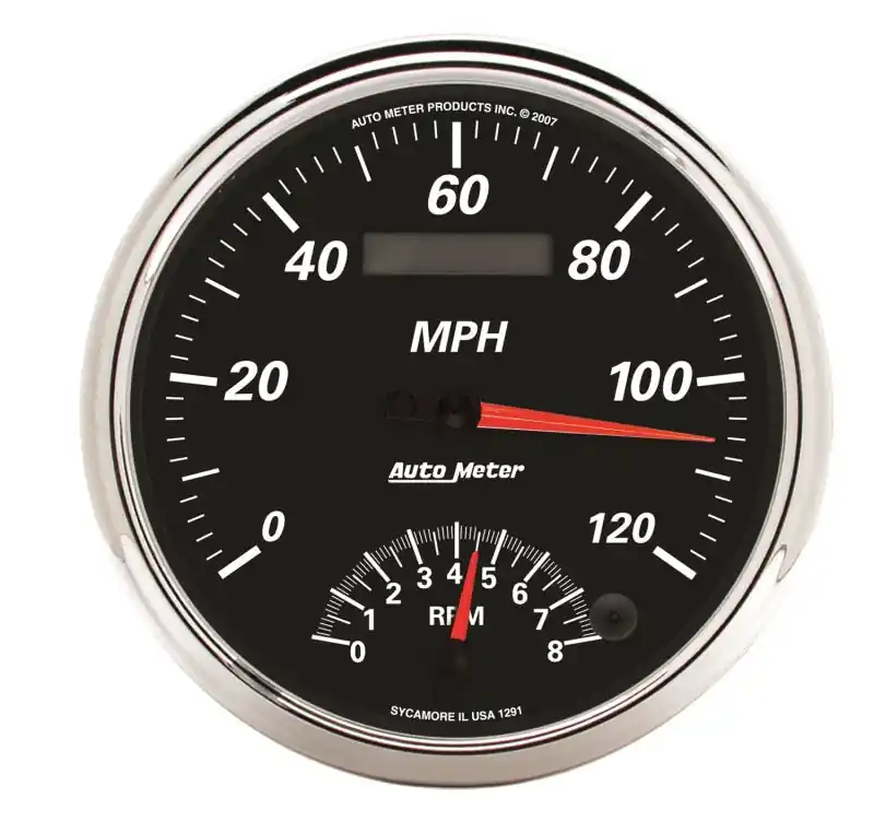 Autometer Designer Black II 5in 120 MPH & 8k RPM In-Dash Tach/Speedo (ATM1291)