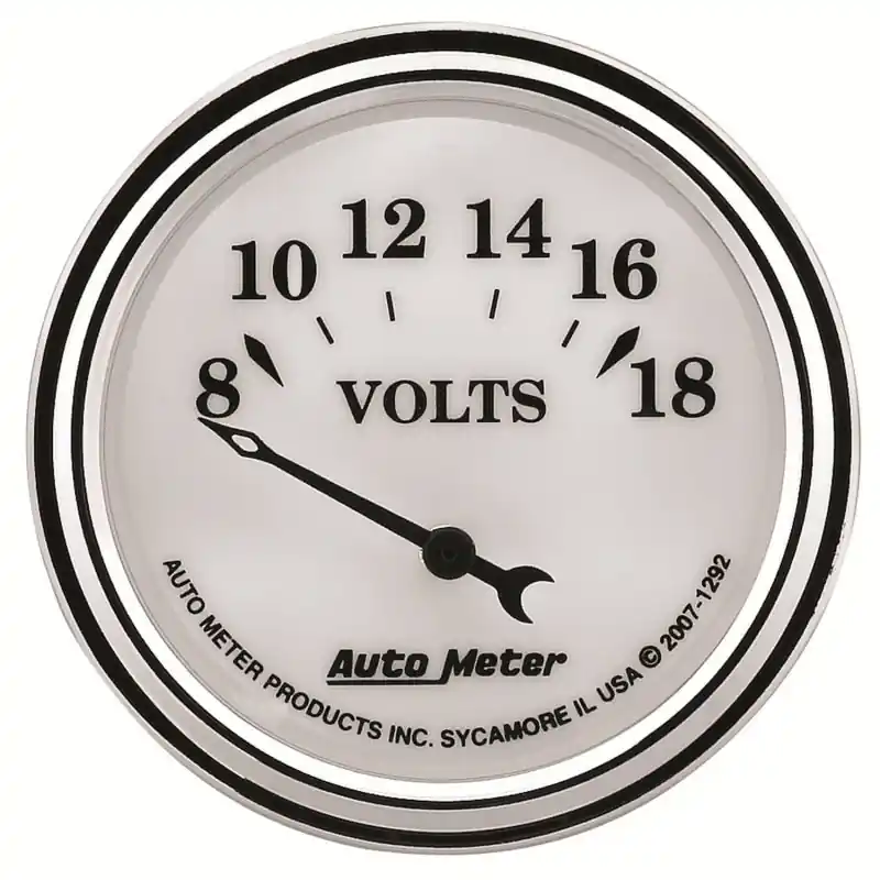 AutoMeter Gauge Voltmeter 2-1/16in. 18V Elec Old Tyme White II (ATM1292)