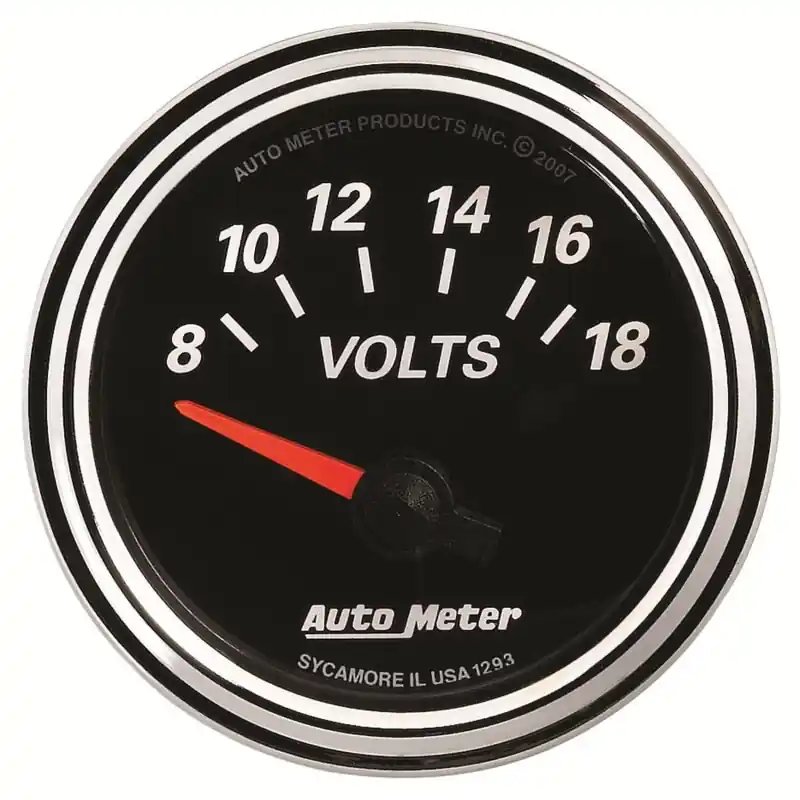 Autometer Designer Black II 52mm 18V Voltmeter Gauge (ATM1293)