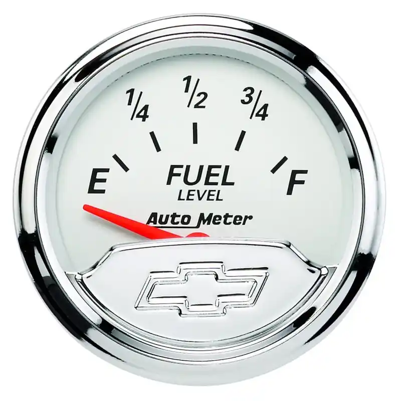 AutoMeter Gauge Fuel Level 2-1/16in. 240 Ohm(e) to 33 Ohm(f) Elec Chevrolet Heritage Bowtie (ATM1317-00408)