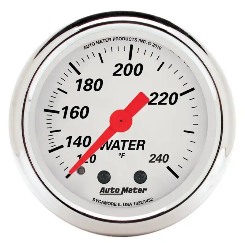 AutoMeter Gauge Water Temp 2-1/16in. 120-240 Deg. F Mech Arctic White (ATM1332)
