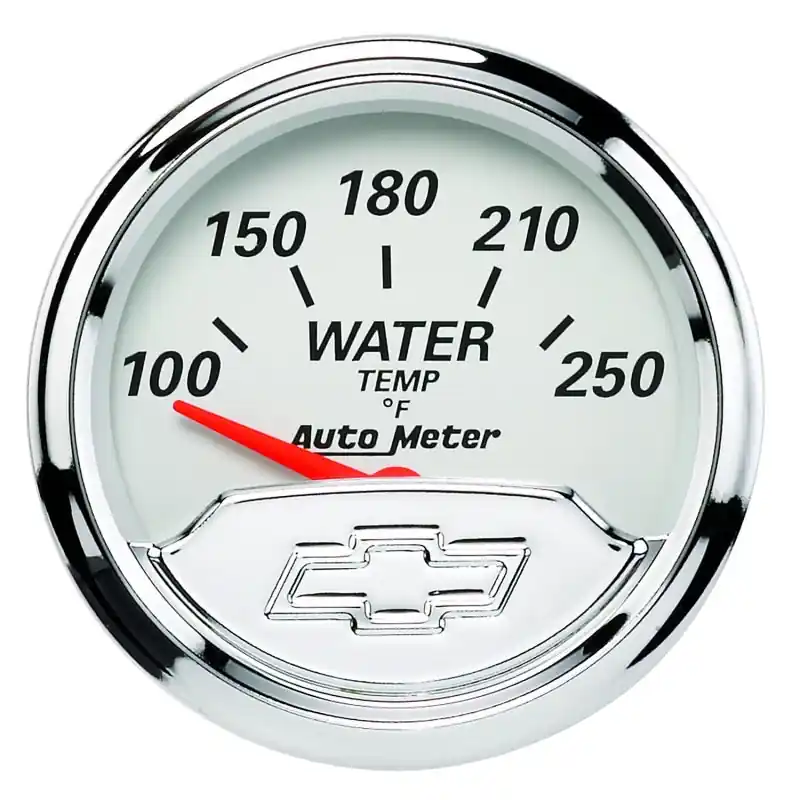 Autometer Chevy Vintage 2in 100-250 Deg F Short Sweep Electronic Water Temp Gauge (ATM1337-00408)