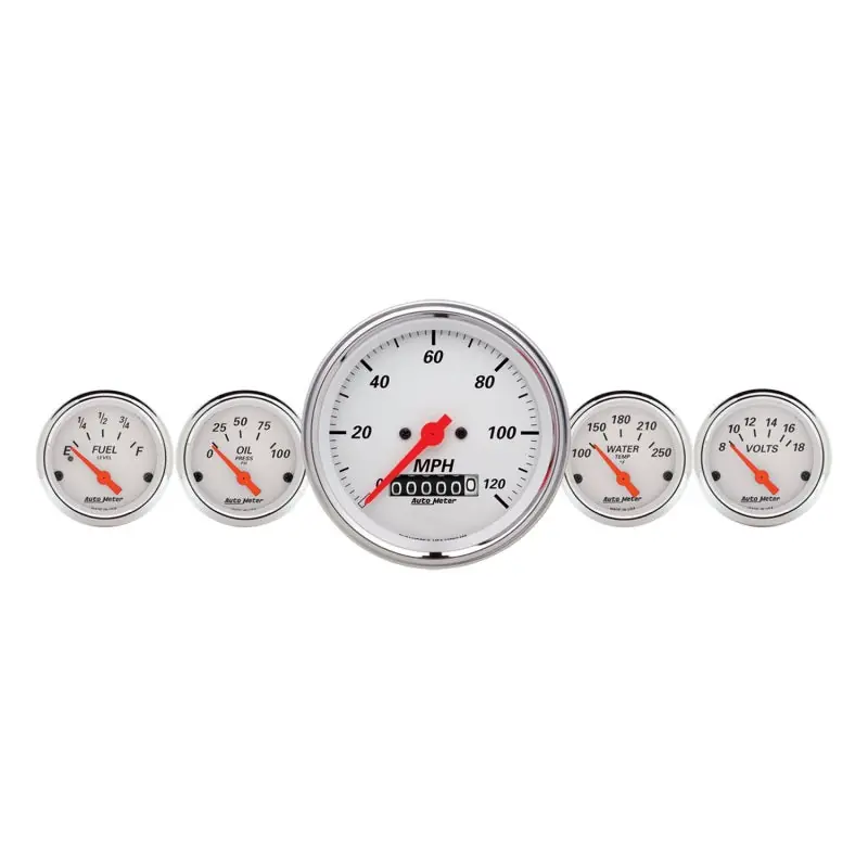Autometer Arctic White 3-3/8in Electric Speedometer with Wheel Odometer/ 2-1/16in Oil Pressure (ATM1340)