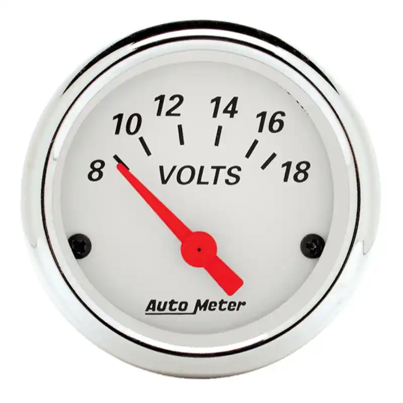 Autometer Arctic White 2-1/16in 8-18 Volts Air-Core Voltmeter Gauge (ATM1391)