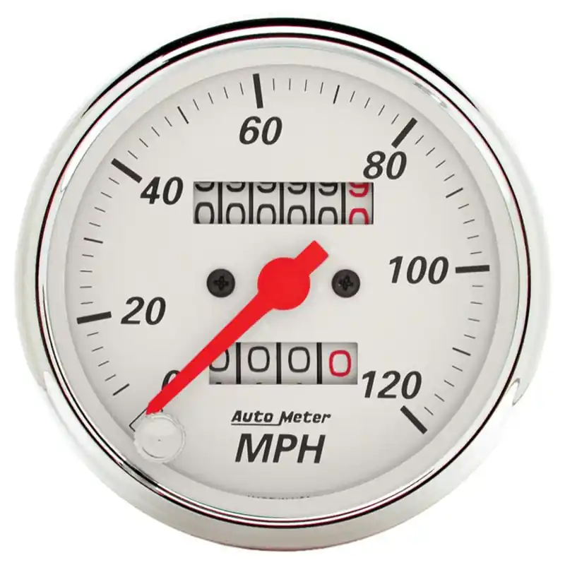 Autometer Arctic White 3-1/8in 0-120 MPH Mechanical Speedometer Gauge (ATM1396)
