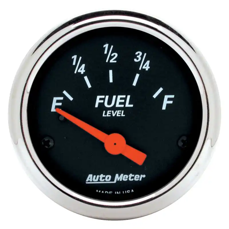 AutoMeter Gauge Fuel Level 2-1/16in. 0 Ohm(e) to 30 Ohm(f) Elec Designer Black (ATM1425)