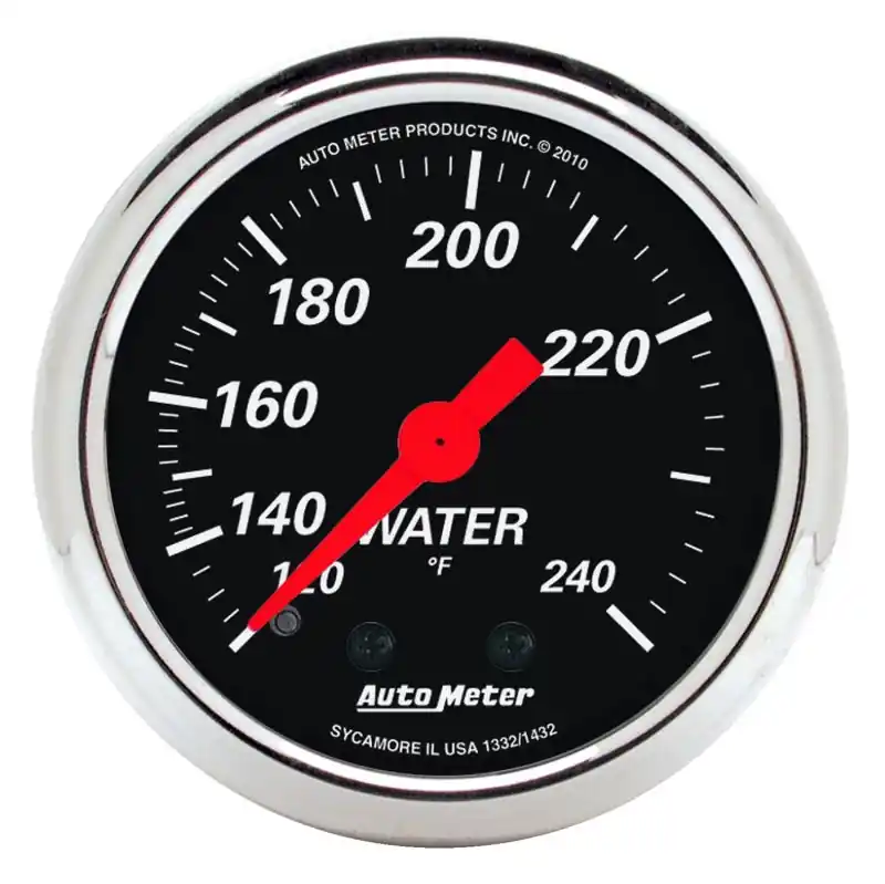 Autometer Designer Black 2 1/16in 120-240 Deg F Mechanical Water Temp Gauge (ATM1432)