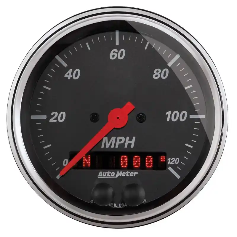 Autometer Designer Black 3-3/8in Electric 120MPH GPS Speedometer (ATM1449)