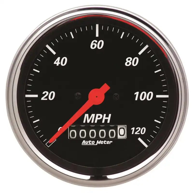 Autometer Designer Black 3-3/8in Electrical 120MPH Speedometer w/ Wheel Odometer (ATM1479)