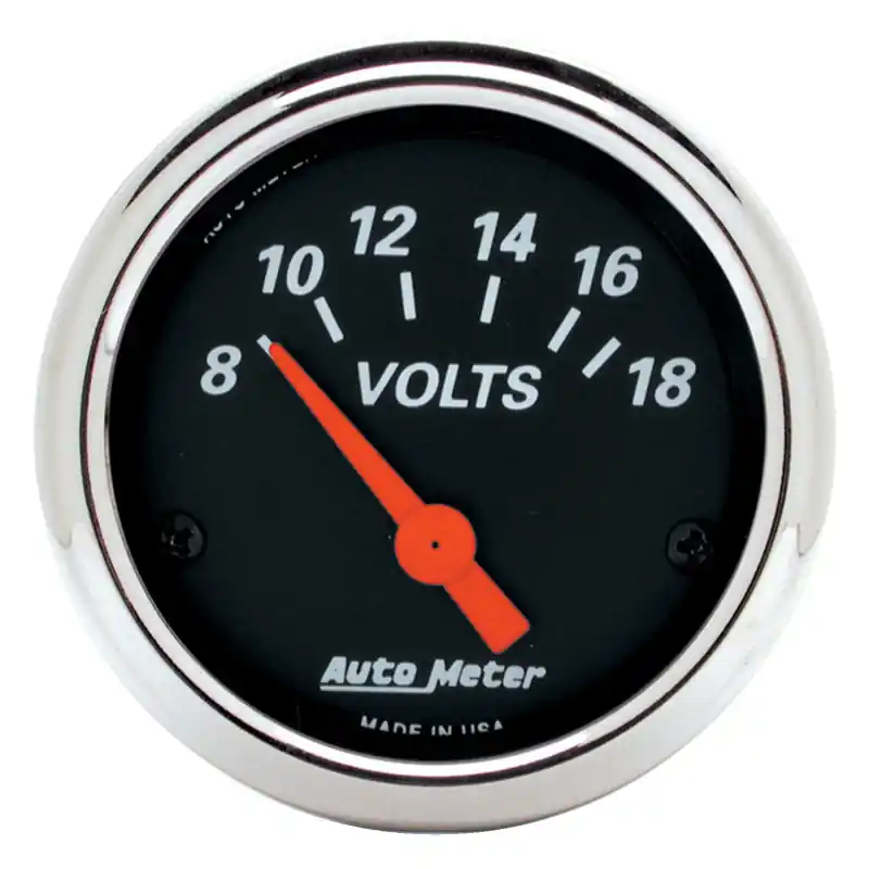 Autometer Designer Black 2 1/16in 18 Volt Electronic Voltage Gauge (ATM1483)