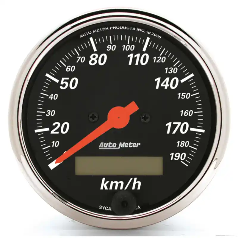 Autometer 3-1/8in Electric 0-190km/h Double Chrome Bezel Speedometer Gauge (ATM1487-M)