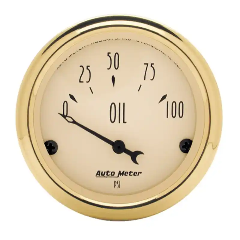 AutoMeter Gauge Oil Press 2-1/16in. 100PSI Elec Golden Oldies (ATM1528)